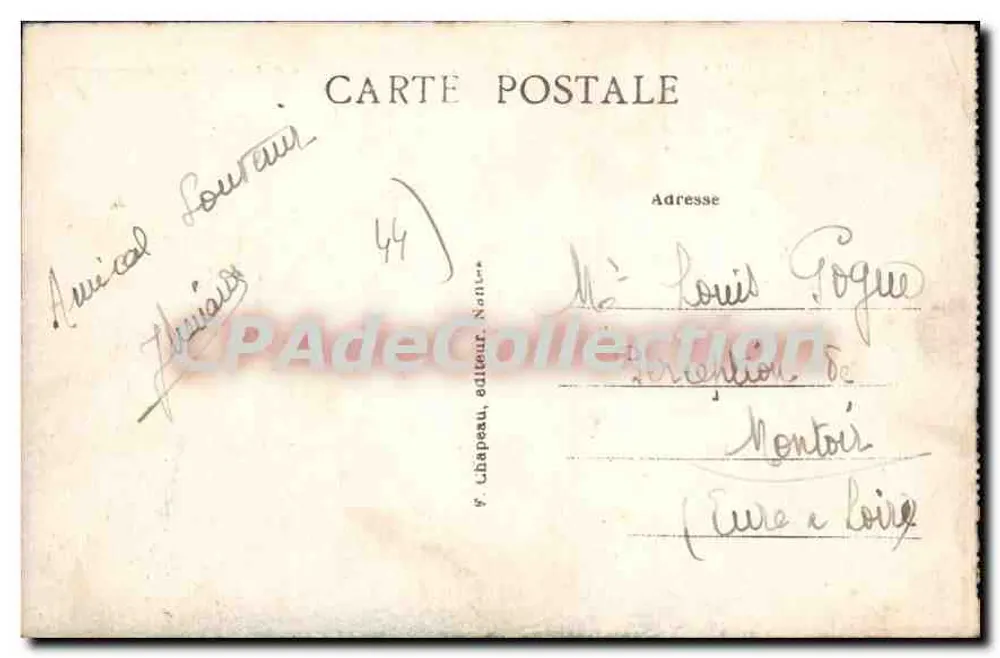 Pornichet (Loire-Inf.) — A Bonne-Source — A Praia do Castelo — Y. Château, editor, n°60 - Verso