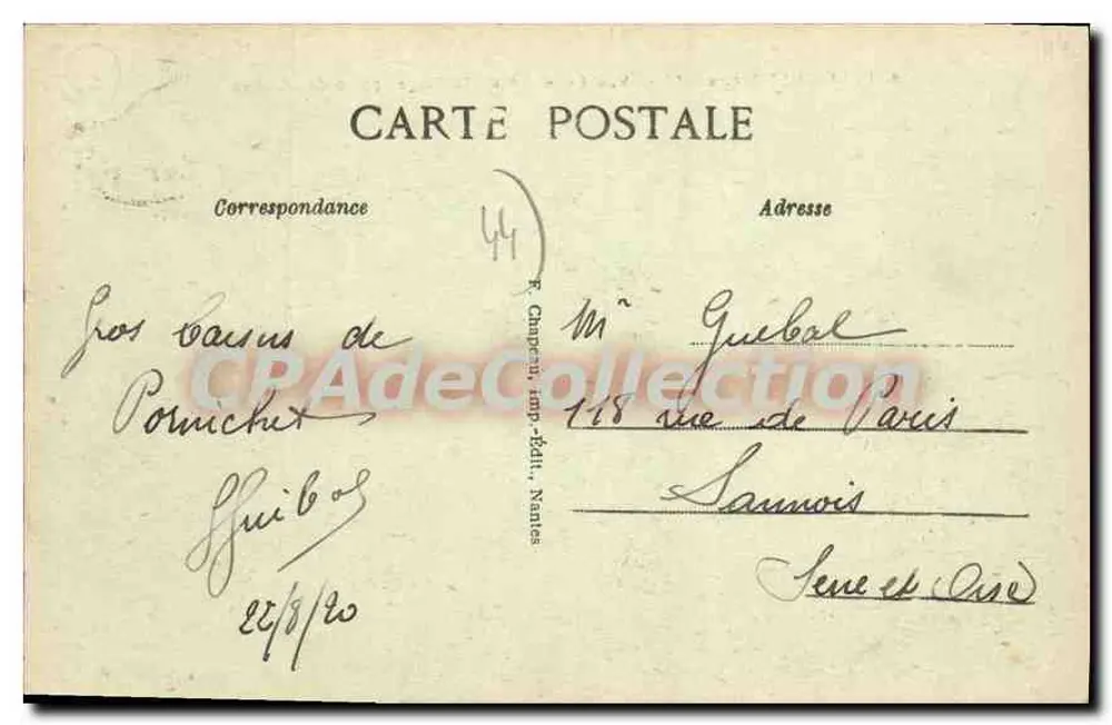 Pornichet (Loire-Inf.) — Allgemeiner Blick auf den Strand, vom Dünengebiet aus — 5. Tausend - Rückseite