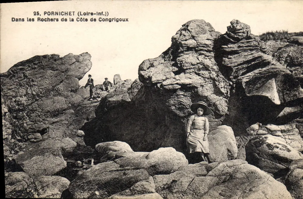 Pornichet (Loire-Inf.) — Blick auf die Felsen der Côte de Congrigoux — Verlag F. Chapeau - Vorderseite