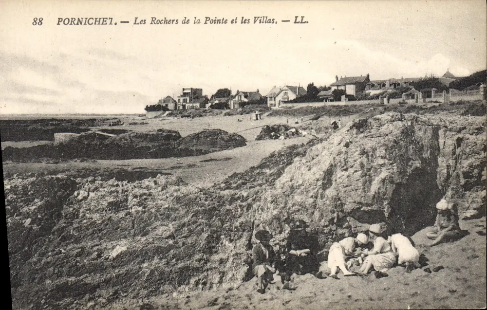 Pornichet — Ansicht der Felsen an der Spitze und der Villen — LL. — Nr. 88 - Vorderseite
