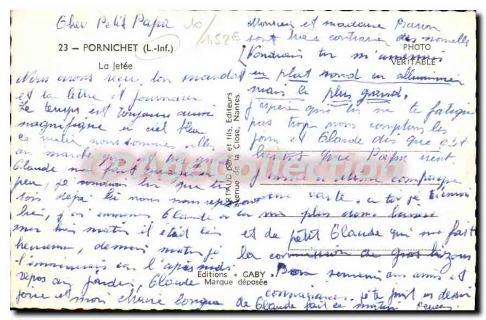 A Pontão — Pornichet — Edições Caby - Verso