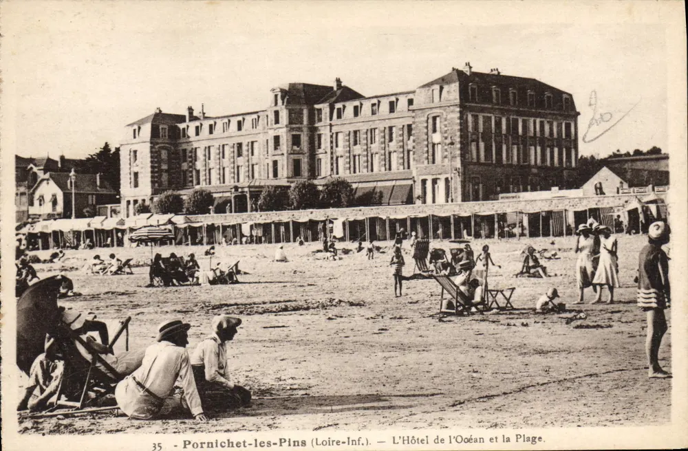 Pornichet-les-Pins (Loire-Inf.) — Ansicht des Hotels de l'Océan und der Strand — Edition La Cité - Tabac, Nr. 35 - Vorderseite