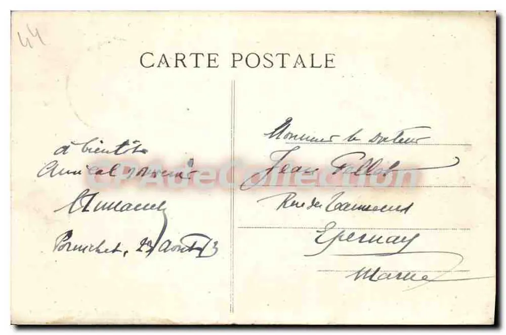 Pornichet (Loire-Inf.) — A Praia com Maré Descendente — Coleção F. Chapeau, Nantes - Verso