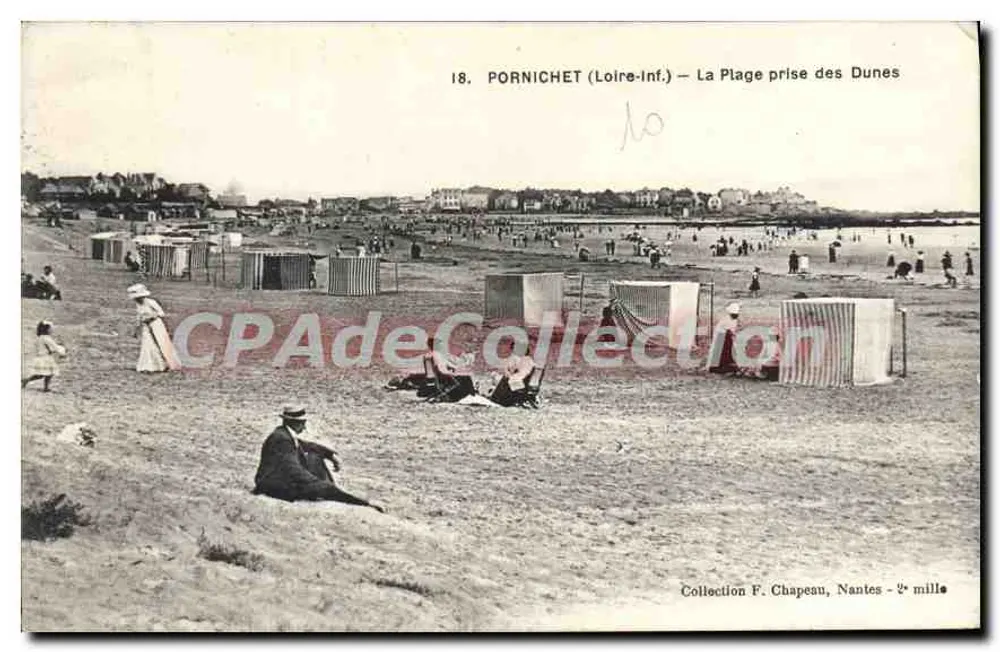 Pornichet (Loire-Inf.) — A Praia vista das Dunas — Coleção F. Chapeau, Nantes - 2º milênio - Frente