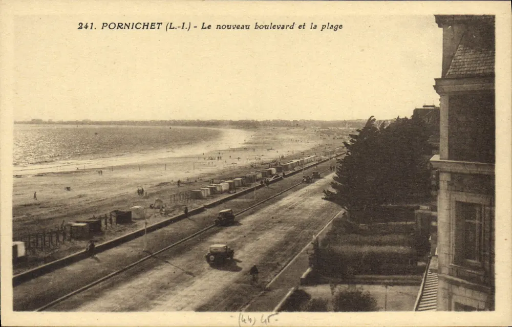 Pornichet (L.-I.) — Der neue Boulevard und die Strandpromenade — J. Nozaire, Nantes - Vorderseite