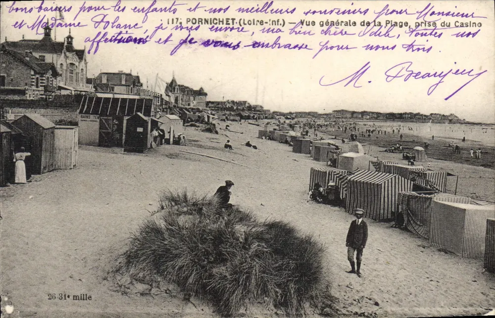Pornichet (Loire-Inf.) — Allgemeine Ansicht der Strandpromenade, vom Casino aus — M. Freanjuer - Vorderseite