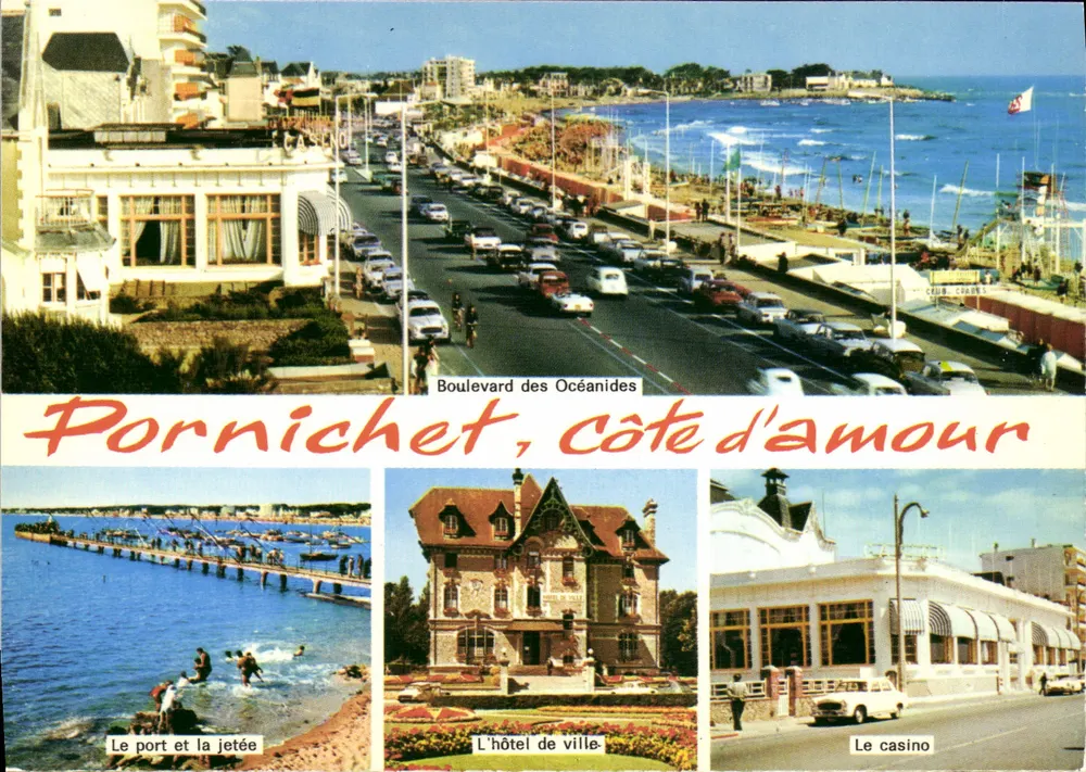 Pornichet, Côte d'amour — Boulevard des Océanides, O porto e a doca, A prefeitura, O cassino — editor CAP - THEOJA-Citions Réunies - Frente