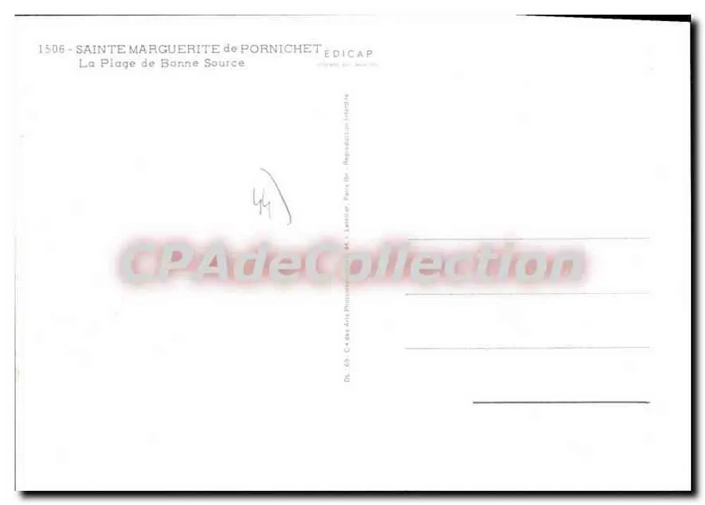 Sainte-Marguerite-de-Pornichet — A Praia de Bonne Source — ÉDICAP n°1506 - Verso