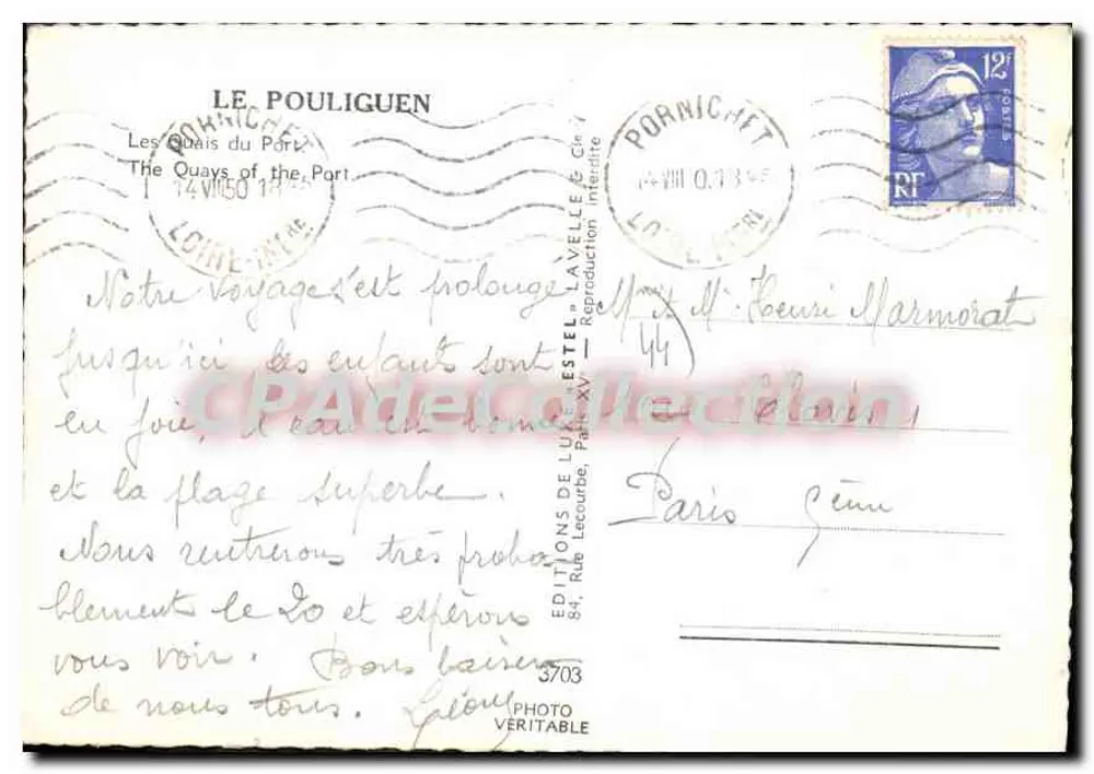 Die Kais des Hafens — PORNICHET — Estel - Rückseite
