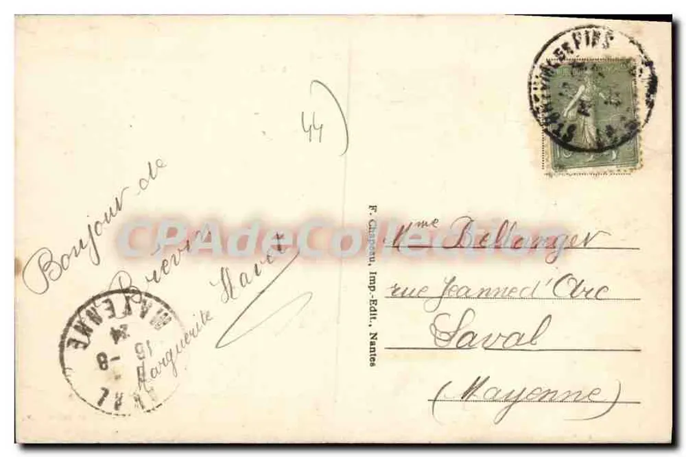 Saint-Brevin-les-Pins — Die Strand am Fuße der Dunes d'Amour — F. Chapeau, Imp.-Édit., Nantes - Rückseite