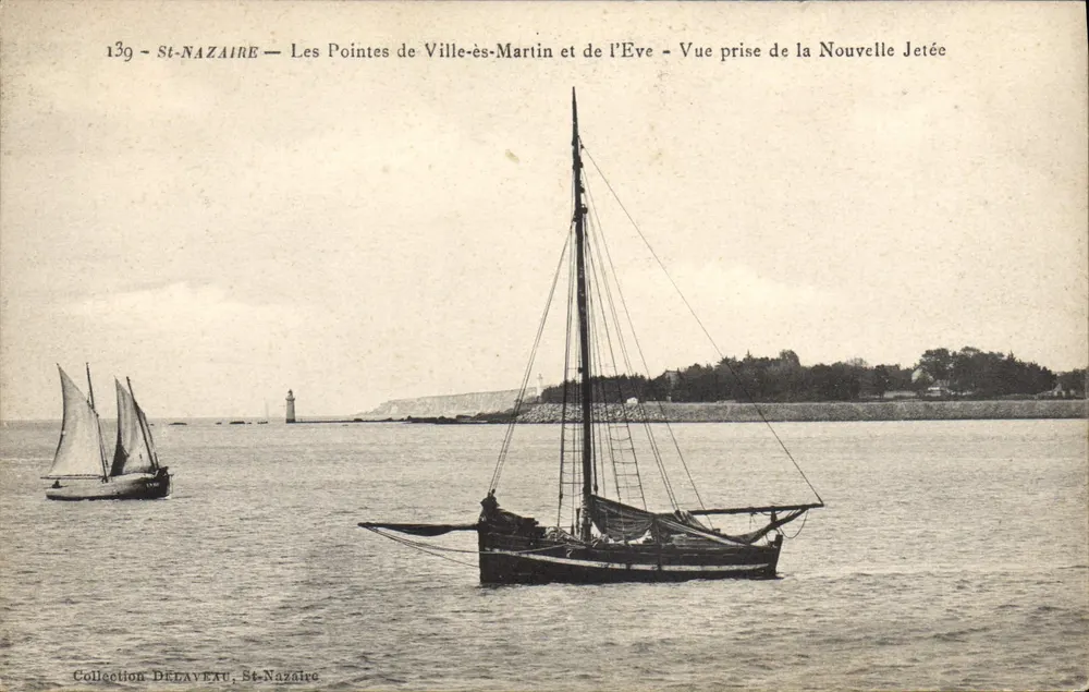 St-Nazaire — Die Spitzen von Ville-ès-Martin und l’Ève — Aufnahme von der neuen Mole — Sammlung DELAVEAU - Vorderseite