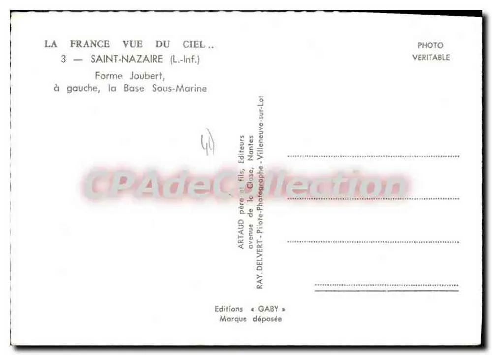Saint-Nazaire — Base Sottomarina — Gaby - Verso