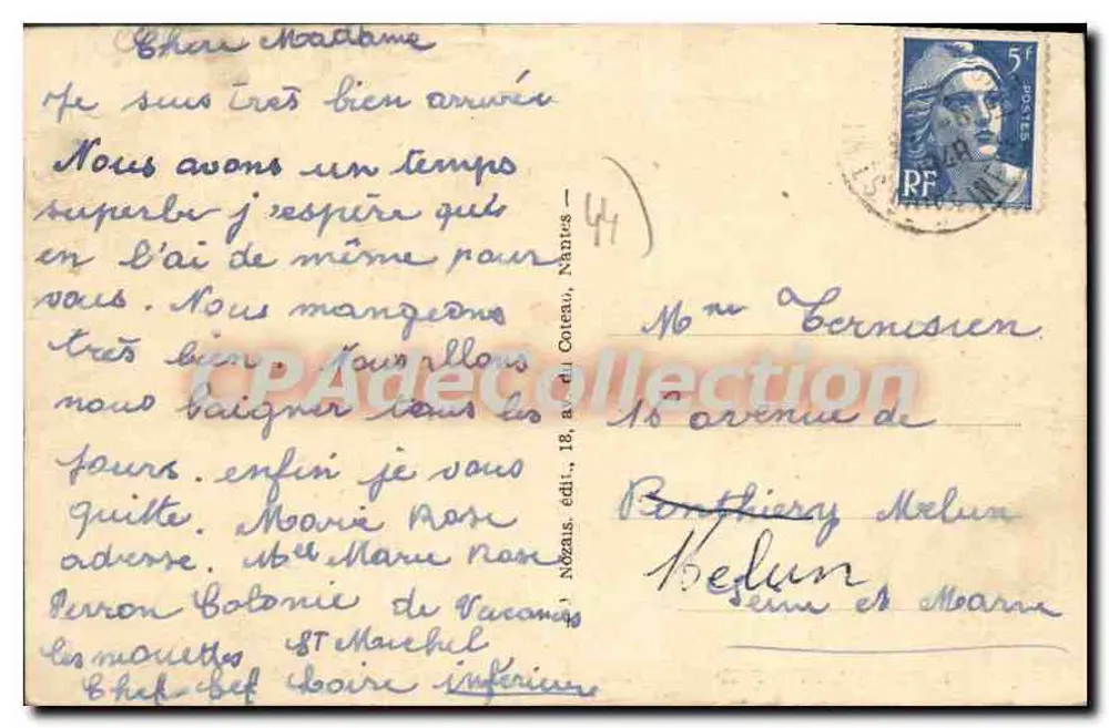 Saint-Michel-Chef-Chef (Loire-Inf.) — La Grande Plage, Ansicht vom Redois — Jadeküste - Rückseite