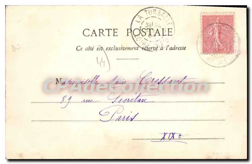 Piriac - Der Kai — Ansicht des Hafens mit Booten und Kirche — Sammlung A. Thuret, Nantes - Rückseite