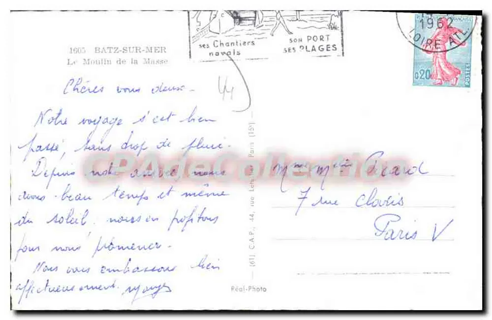 A Moinha da Masse — Batz-sur-Mer — editor CAP, n° 159 - Verso