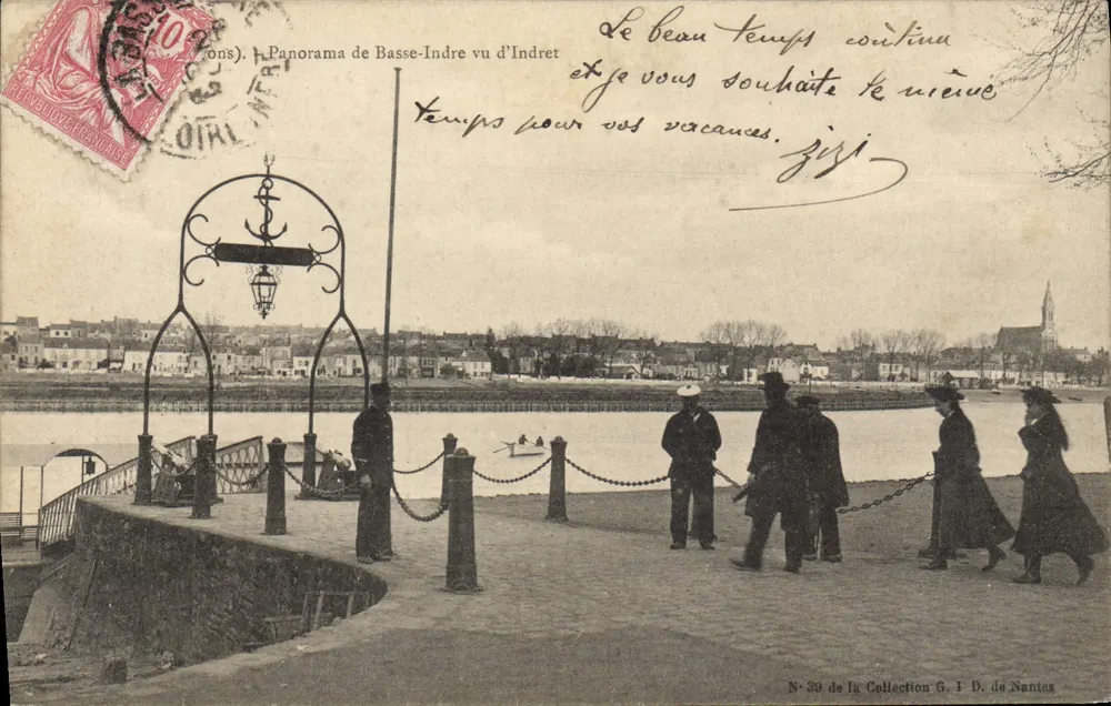Panorama de Basse-Indre visto de Indret — Coleção G. I. D. de Nantes, n° 39 - Frente