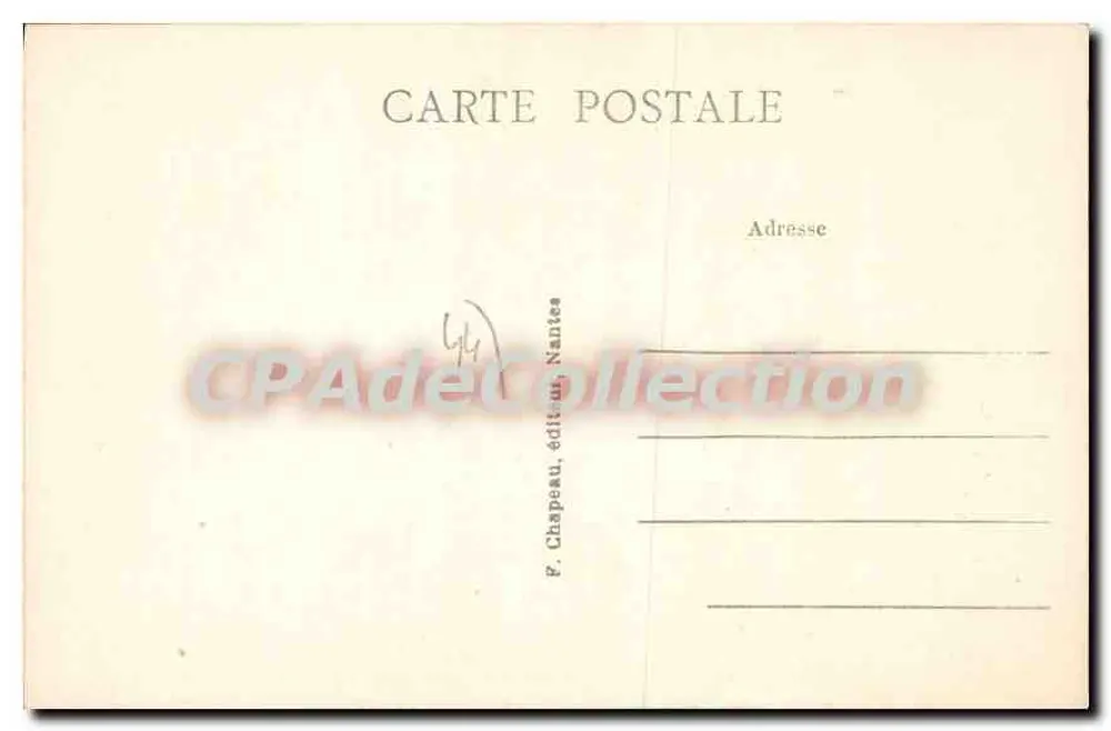 Velhos trajes de Guérande (Loire-Inf.) — Noiva da Cidade e Noiva do Campo (Cerca de 1830) — P. Chapeau, editor, Nantes - Verso