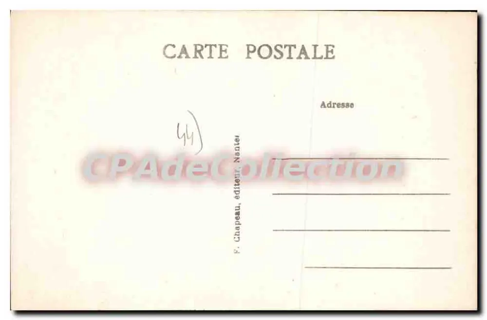 Kleidung der Paludières des Dorfes Saillé in der Nähe von Guérande (Loire-Inf.) — um 1830 — F. Chapeau, Verlag, Nantes - Rückseite