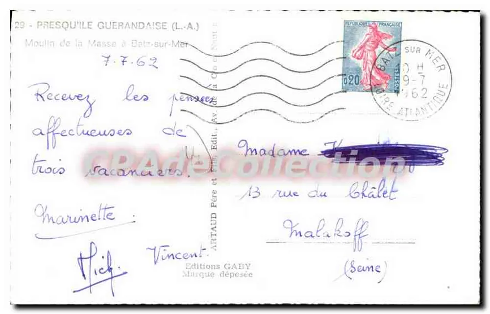 Mühle der Masse in Batz-sur-Mer — Halbinsel Guerandaise — Editions Gaby - Rückseite