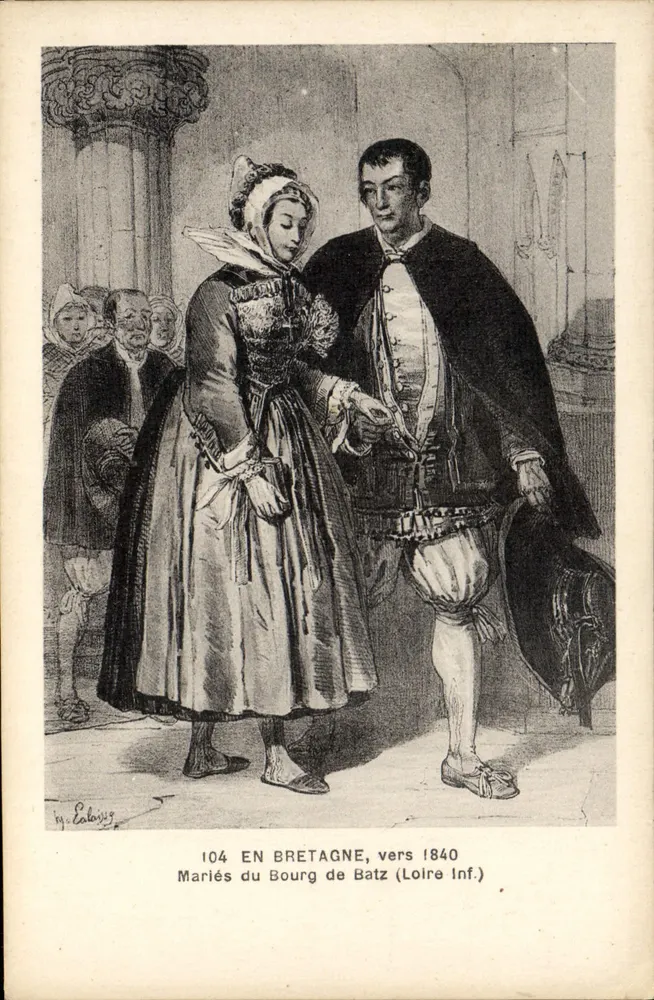Hochzeit im Dorf Batz — Bretagne, um 1840 — Verlag F. Chapeau, Nantes, n° 104 - Vorderseite
