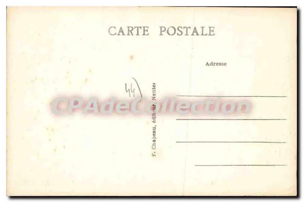 Hochzeit im Dorf Batz — Bretagne, um 1840 — Verlag F. Chapeau, Nantes, n° 104 - Rückseite