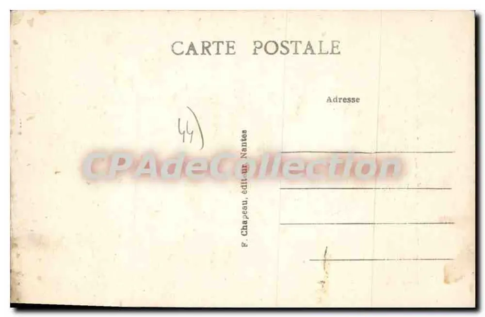Paludière du Bourg de Batz (Loire-Inf.) — in Sonntagskleidung, um 1840 — F. Chapeau, Verlag Nantes, n° 102 - Rückseite