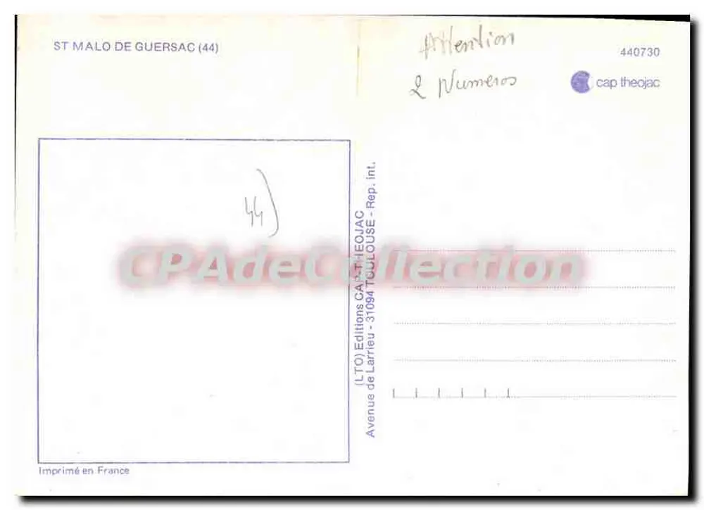 सेंट मालो डे गुएर्सैक — पैनोरमिक दृश्य — एडिशन्स लारियू, संख्या 44 - पीछे