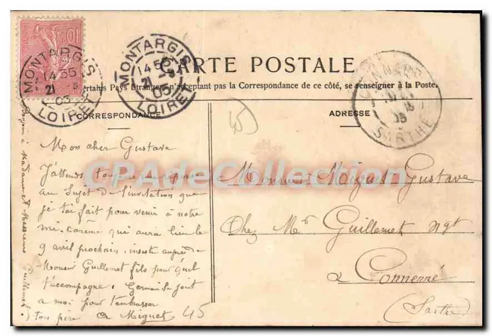 Montargis — A Grande Eclusa — Chartier frères, editor, Montargis - Verso