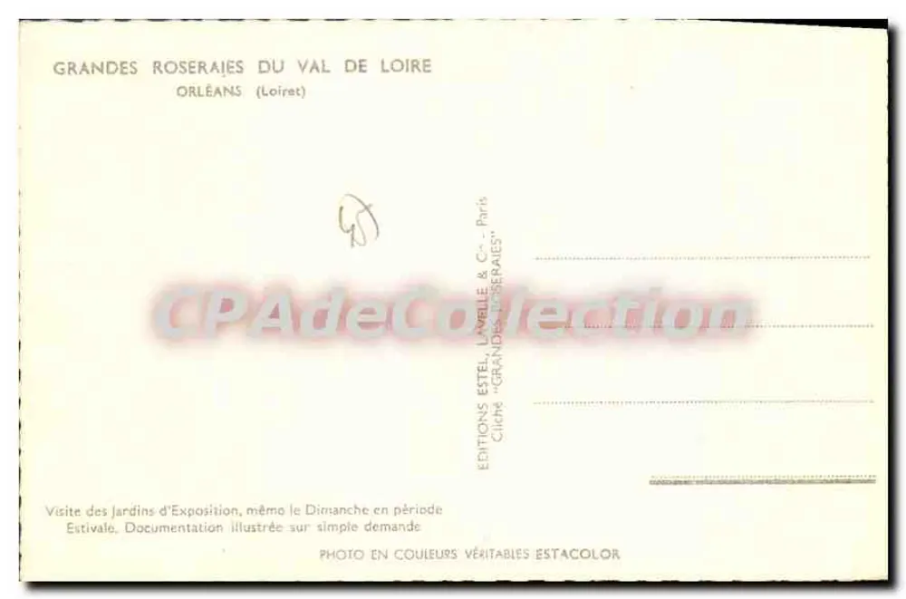 Frau inmitten von Gladiolen — Große Rosenanlagen des Loire-Tals — Éditions Estel, Paris - Rückseite