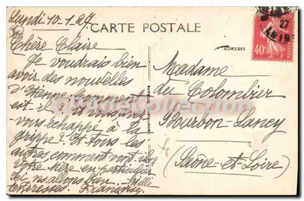 Orléans — Place du Martroi — editor H. R. L. Orléans, n° 317 - Verso
