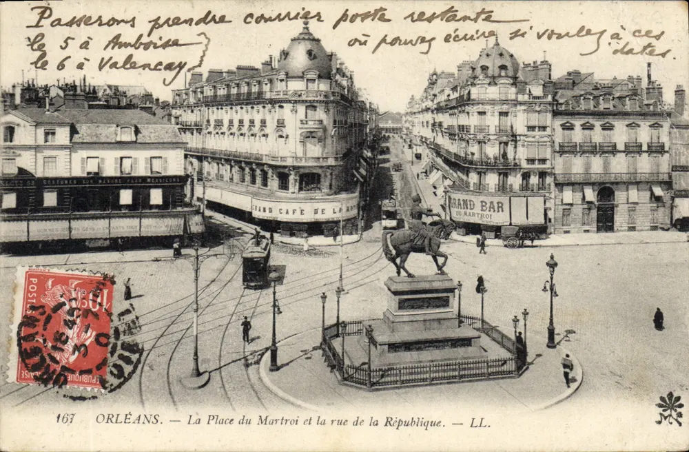 Orléans — La Place du Martroi et la rue de la République — LL. n°167 - Vorderseite