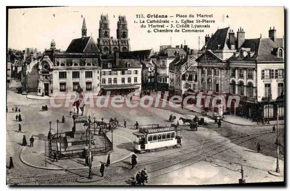 Orléans — Place du Martroïl — Crédit Lyonnais, Église Saint-Pierre, Cathédrale — n° 113 - Recto