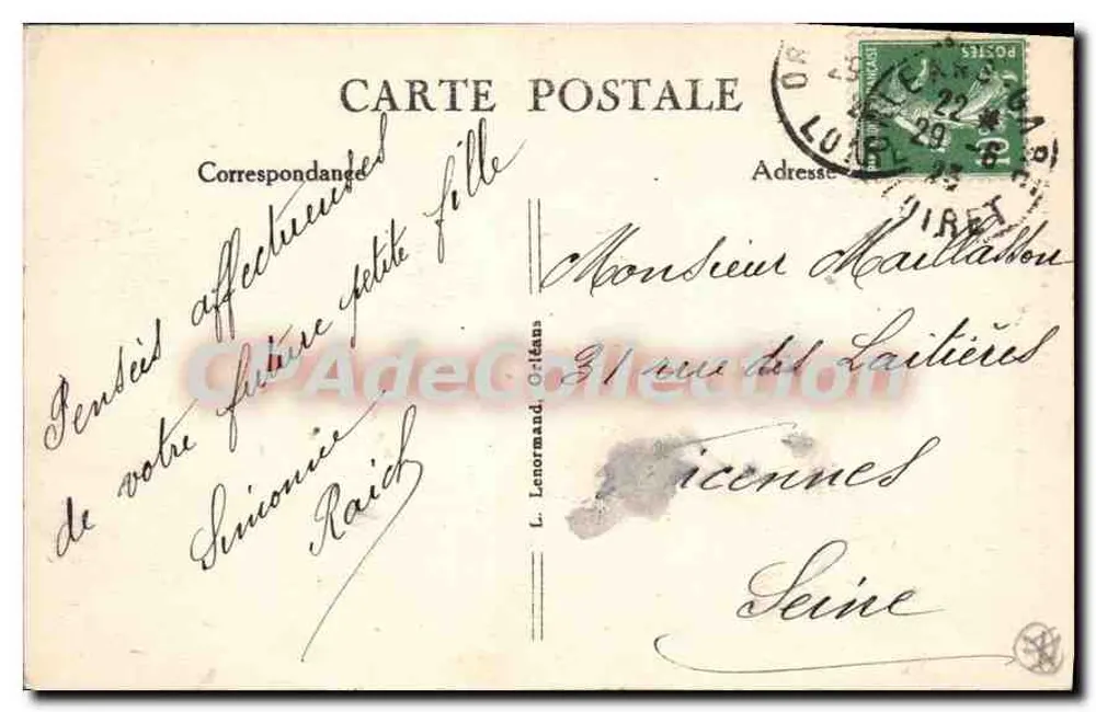 Orléans (Loiret) — La Rue de la République, Statue der Jeanne d'Arc — Verlag: Grand R.A.M. du Marthot, Nr. 103 - Rückseite