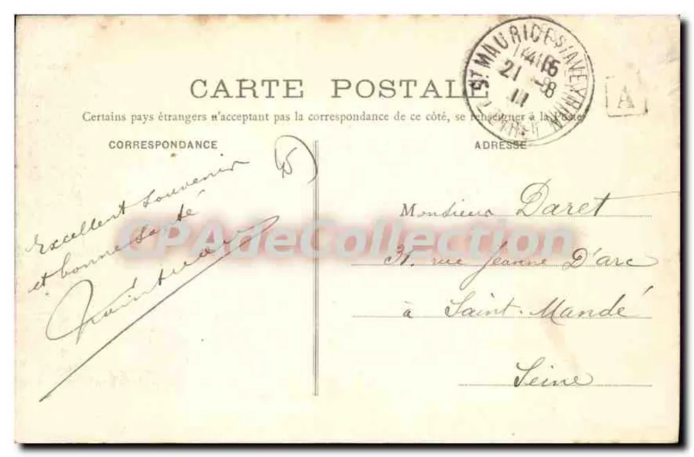 Saint-Maurice-sur-Aveyron (Loiret) — Ruinen des alten feudalen Schlosses — Vauvelle, Verlag, Nr. 17 - Rückseite