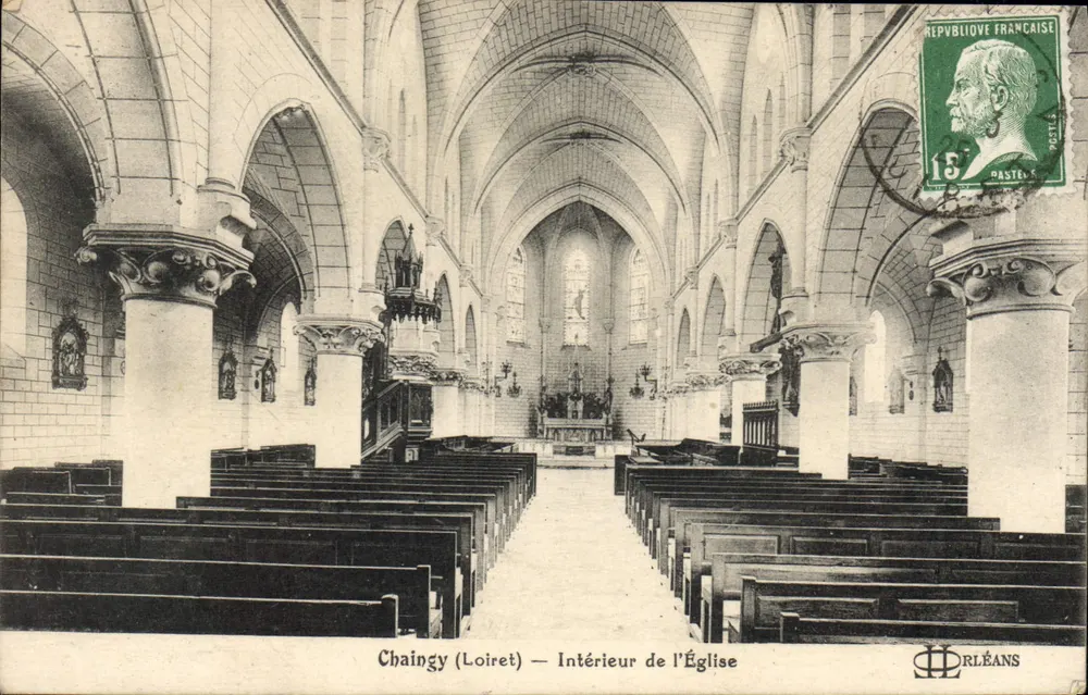 Chaingy (Loiret) — Wnętrze kościoła — Wydawca DRLÉANS - Awers