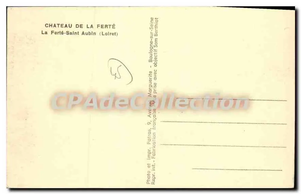 Castello di La Ferté — La Ferté-Saint-Aubin (Loiret) — Patras - Verso