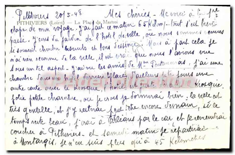 Pithiviers (Loiret) — Praça do Martroi — editor Cim - Verso