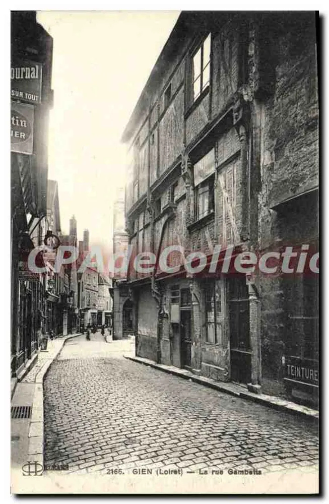 Gien (Loiret) — La rue Gambetta — éditeur S. D. (S. D. Paris) n° 2166 - Recto