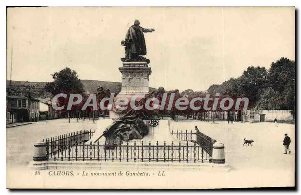 Cahors — O monumento de Gambetta — LL - Frente