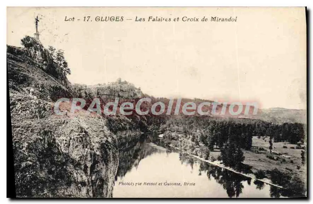 Gluges — Die Klippen und Kreuz von Mirandol — Phototypie Hesson et Guionne, Brive - Vorderseite