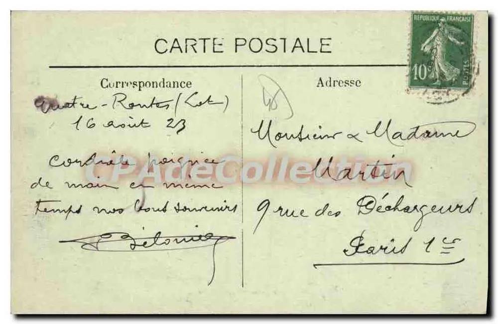 Gluges — Die Klippen und Kreuz von Mirandol — Phototypie Hesson et Guionne, Brive - Rückseite