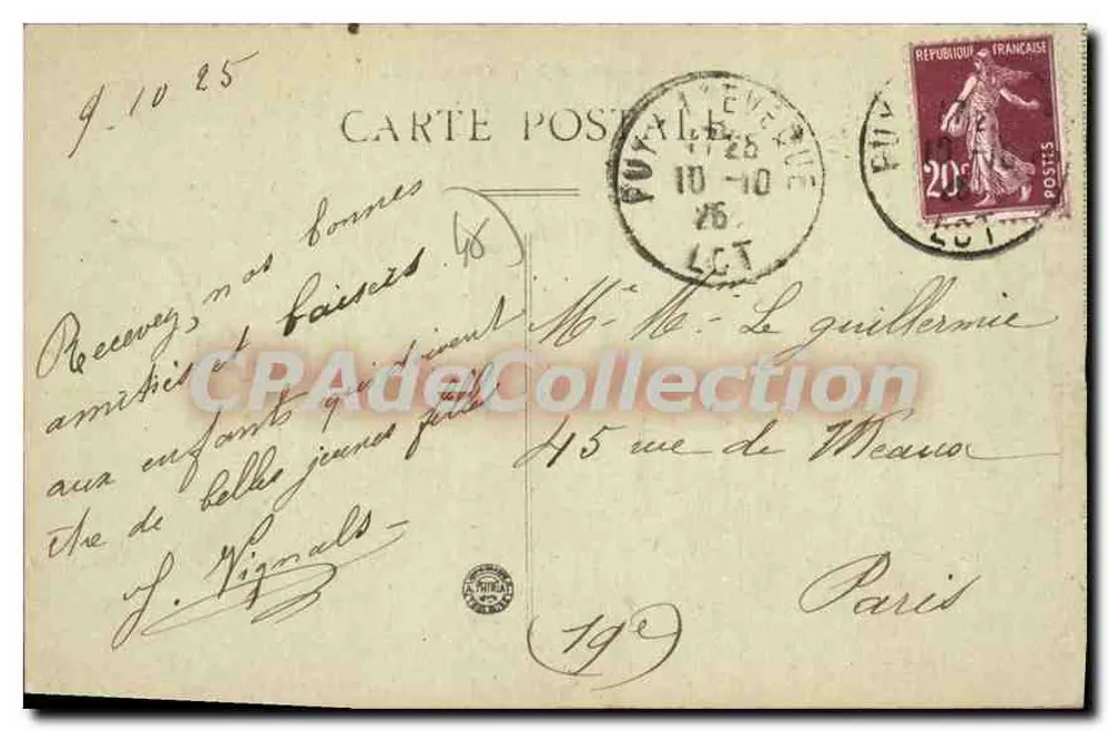 Le Vieux Puy-l'Évêque (Lot) — vista do vilarejo e do castelo — Edição R. 1 - Verso