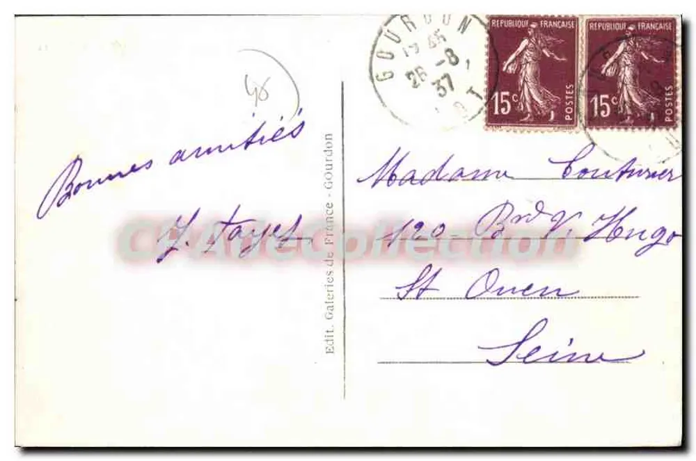 Gourdon — Square du Souvenir und Denkmal der Toten — P.B.G. Gourdon - Rückseite