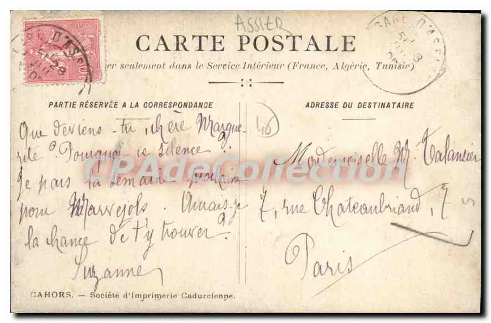 Tomb van Galiot de Genouillac — Assier — Société d’Imprimerie Cadurciense - Achterkant