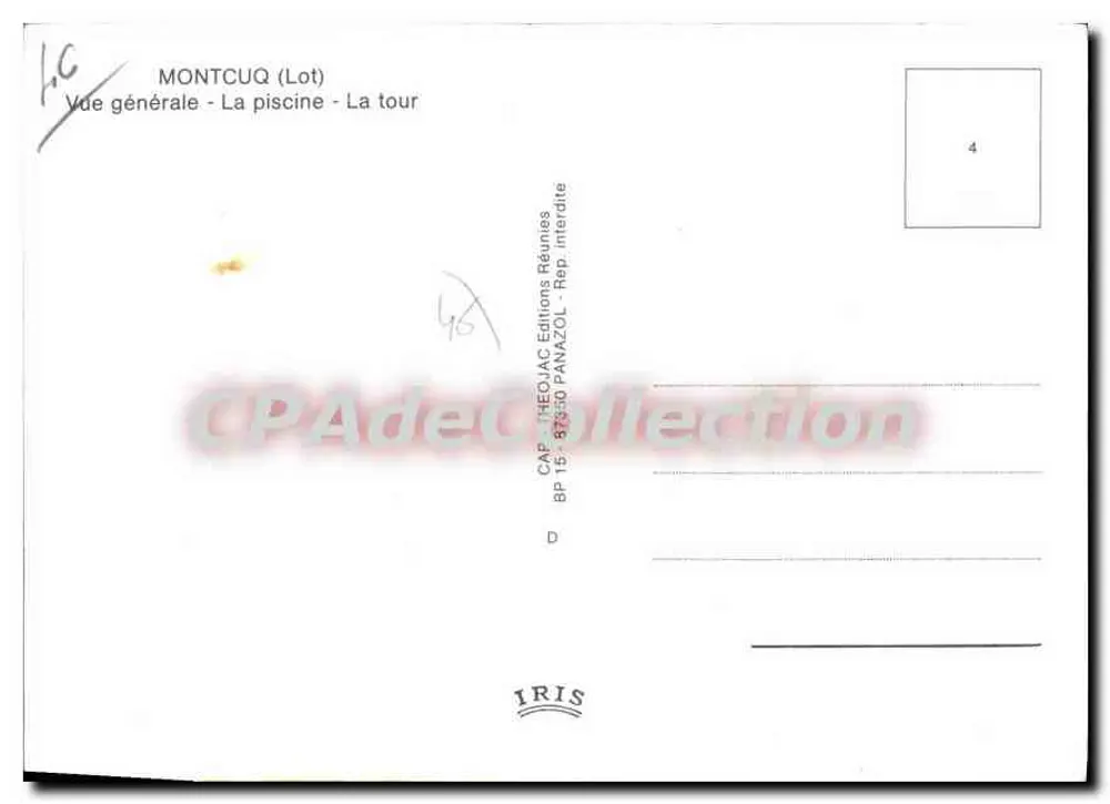 Montcuq — Panoramische uitzicht op Montcuq — CAP Théoliac Éditions Réunies - Achterkant
