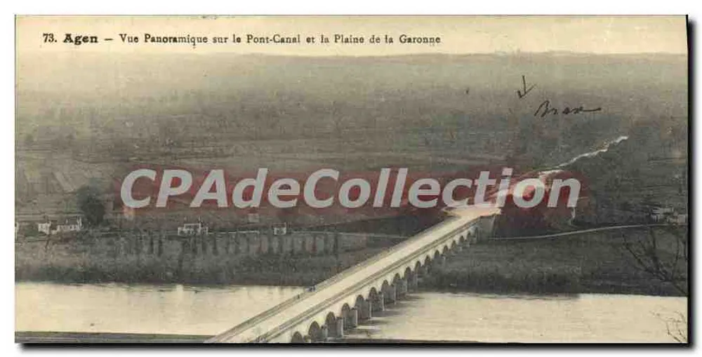 Agen — Panoramablick auf den Kanalbrücke und die Ebene der Garonne — n°73 - Vorderseite