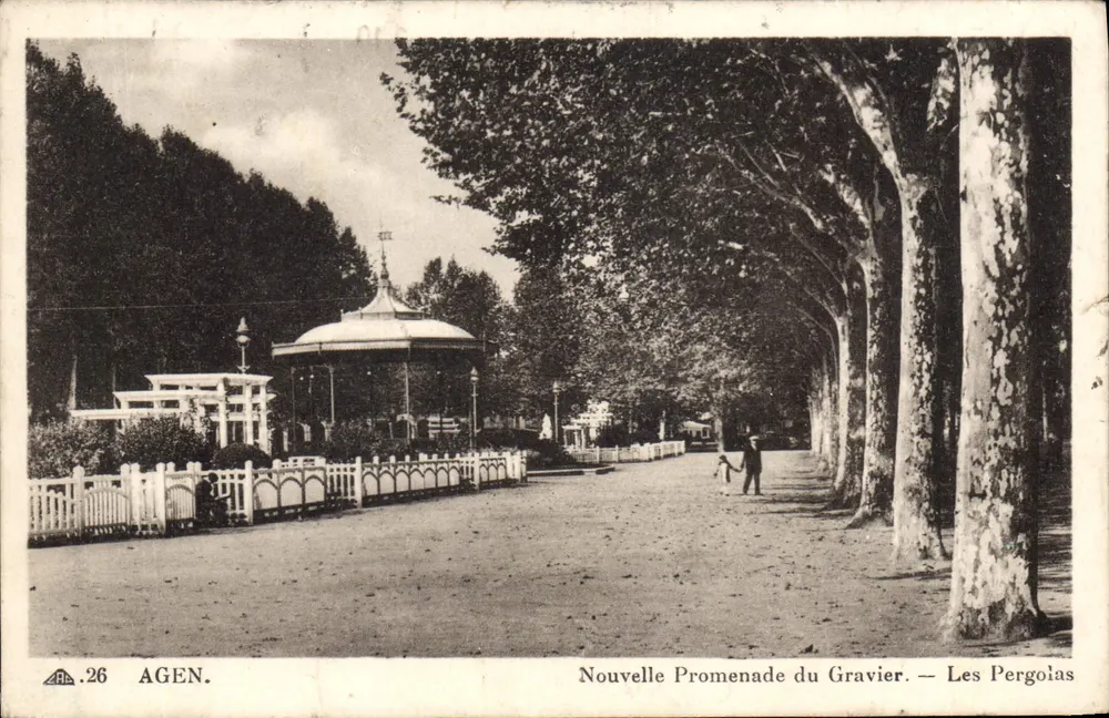 Agen — Neue Promenade du Gravier — Die Pergolen - Vorderseite