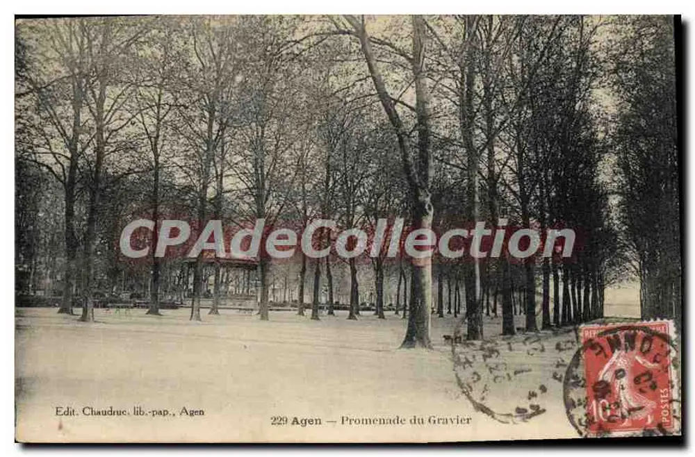 Agen — Promenade du Gravier — Edit. Chaudruc, lib.-pap., Agen, n° 229 - Frente