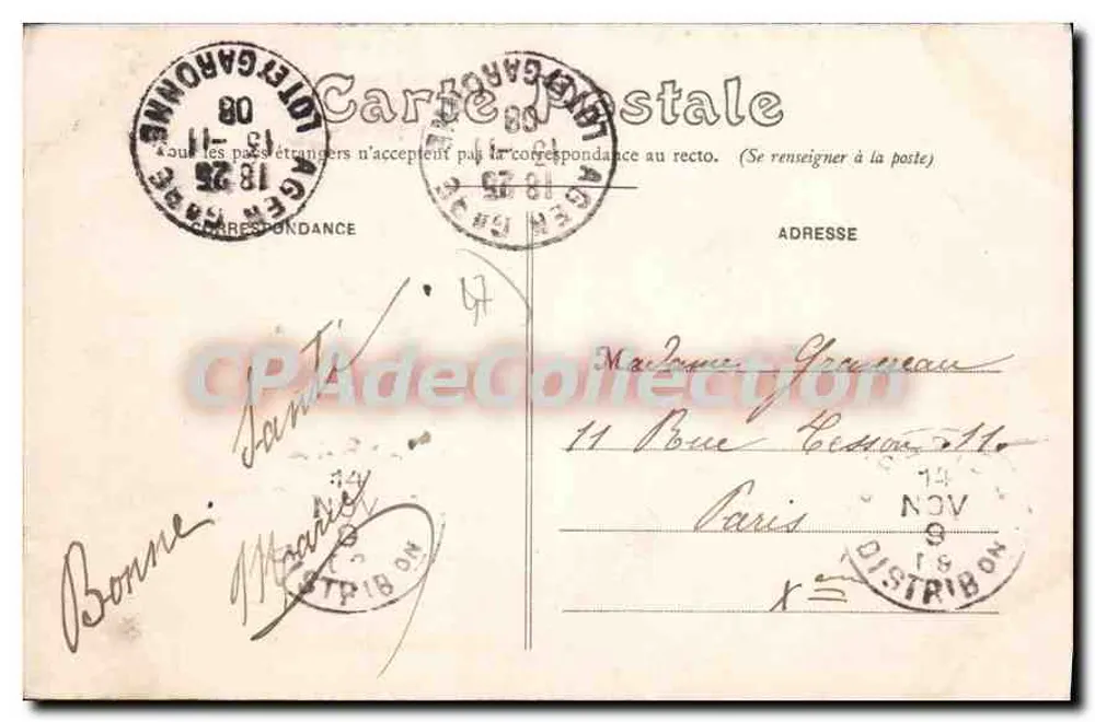 Jardins do Gravler — Agen — editor Phototype Pepret Agen, n° 17 b - Verso