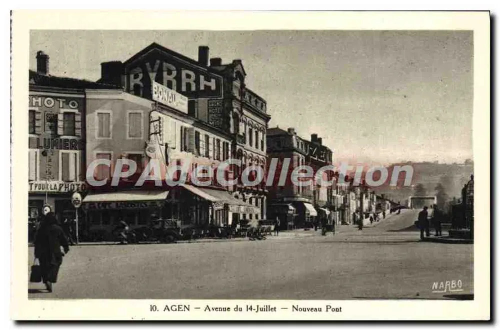 Agen — Avenue du 14-Juillet — Neuer Brücke — Éditions Narbo - Vorderseite
